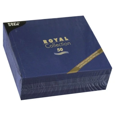 Imagen de PAPSTAR Servietten ROYAL 1/4 Falz 40x40cm Dunkelblau
