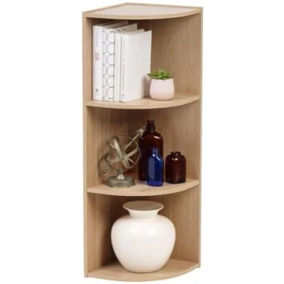 Imagen de Iris Ohyama Estantería Esquinera de 3 Niveles, Marrón Claro, Exposición, Modular, Almacenamiento, para Sala Estar, Habitación, Oficina, Espacio Ahorrado, Librería, Montaje Fácil, CX 3C