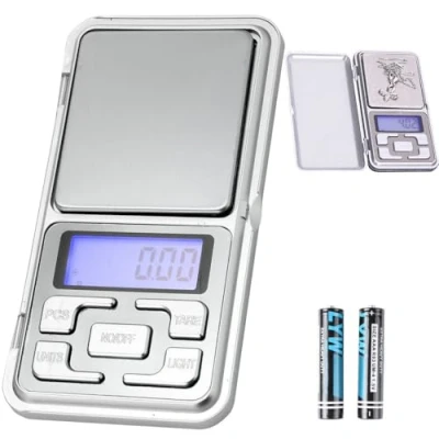 Imagen de PARENCE. Balanza electrónica de precisión 0.01g 500g / 2x pilas AAA incluidas, Pantalla LCD Cocina, Hogar 120 x 62 20mm