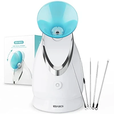 Imagen de Vaporizador Facial Spray SPA de Nano Iónico Hogareño, Destapar Poros, Humidificador Atomizador Niebla Caliente, Hidratación Rostro con Kit la Piel Acero Inoxidable Azul