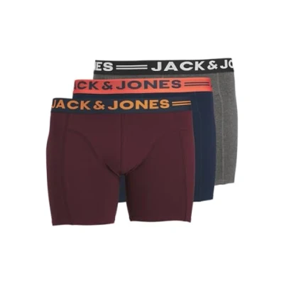 Imagen de Jack &amp; Jones PLUS JACLICHFIELD Trunks Noos 3 Pack PLS Boxers, Burgundy, 7XL de los Hombres