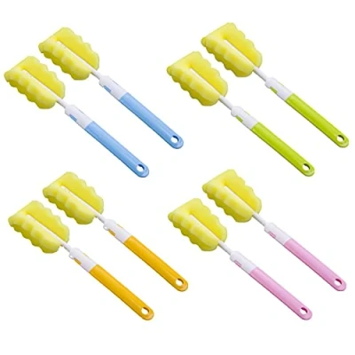 Imagen de 8 Piezas Cepillo para Botellas, Lavar Limpiar Botellas de Esponja, Tazas y Hervidores (Naranja, Azul, Verde, Rosa)