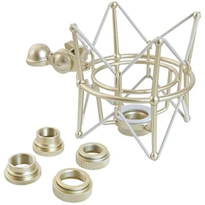 Imagen de MS088 Silver araña de micrófono Keepdrum elástico soporte para micrófonos Rode NT1 A PODCASTER Procaster
