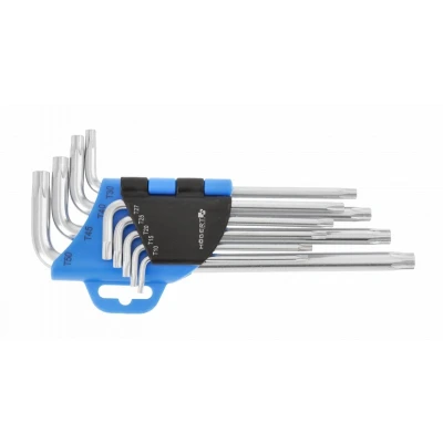 Imagen de Hogert Technik HT1W809 Juego de atornilladores acodados TT10, TT20, TT25, TT27, TT30, TT40, TT45, TT50, TT15 Acero cromo vanadio 9