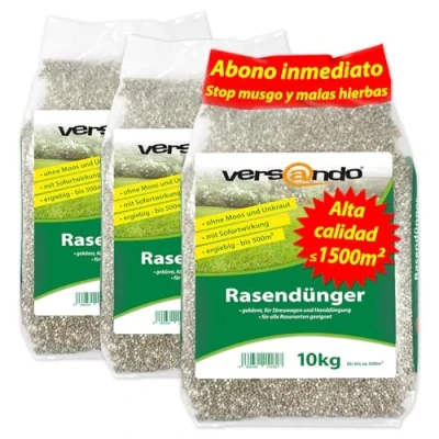 Imagen de versando 30kg de fetilizante verano para césped aproximadamente 1000m², verde todo el año sin musgo ni malas hierbas NPK
