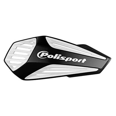 Imagen de POLISPORT 8308400001 Paramanos MX AIR 1 punto de fijación Style fabricado en plástico con kit montaje incluido compatible todos los modelos enduro/mx/atv color negro/blanco