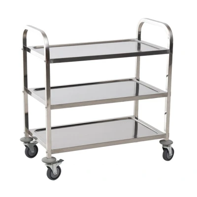 Imagen de HOMCOM Carro de Cocina Multiusos Carrito Auxiliar con Ruedas Estantería Isla 3 Niveles Carga 50kg Acero Inoxidable