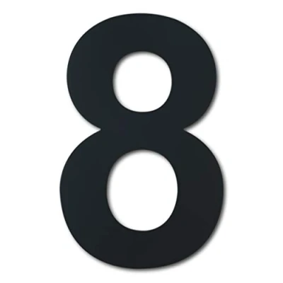 Imagen de Número de casa moderna cepillada 4 pulgadas, altura 102 mm acero inoxidable sólido 304, chapado en negro (Número 8 Ocho)