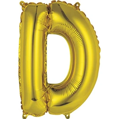 Imagen de Globo de letras aluminio 35 cm Letra D Oro