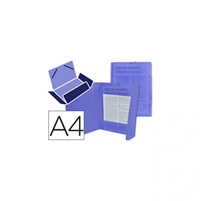 Imagen de Carpeta liderpapel gomas solapas 34962 polipropileno din a4 azul translucido