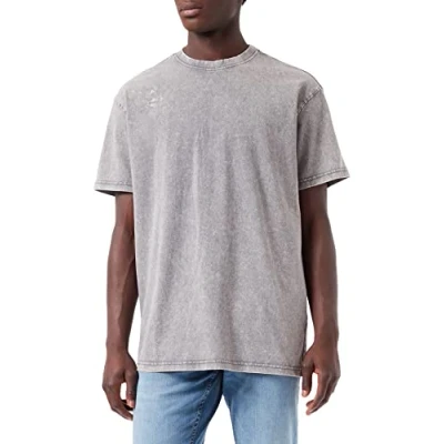 Imagen de Build Your Brand Camiseta de tamaño Grande Lavada con ácido, Asfalto, L para Hombre