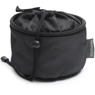 Imagen de Brabantia Bolsa para Pinzas con Capacidad 75 Cordón de Cierre se Fija al Tendedero, Tendedero Giratorio o Cinturón Sus Pantalones Matt Negro 16 x cm