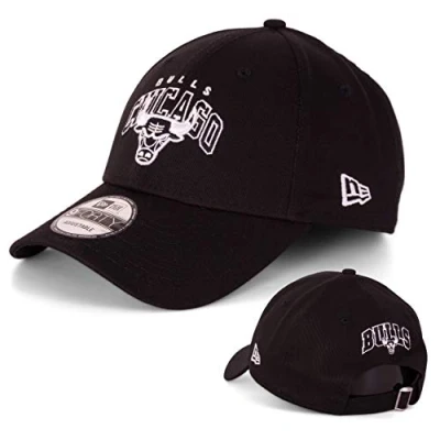 Imagen de New Era Gorra para hombre, edición limitada, con bordado adicional del equipo en la parte trasera, de NFL, NBA, MLB, 9Forty ajustable los Yankees, Bulls, Dodgers, Lakers, Sox Chicago Black White