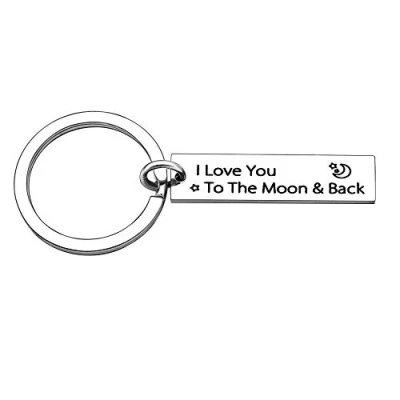 Imagen de Llaveros con texto en inglés &quot;I Love You to The Moon and Back&quot;