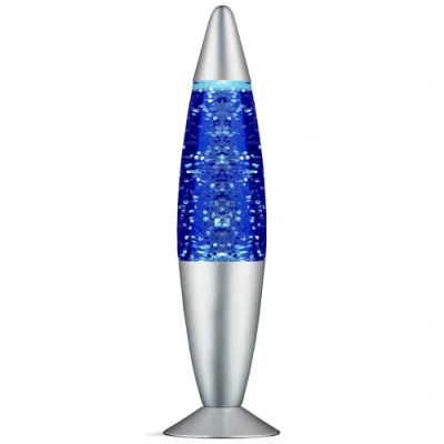Imagen de FlashPrix Lampara de Lava Purpurina Glitter Destellos color Azul, 40 cm Altura, Base Gris