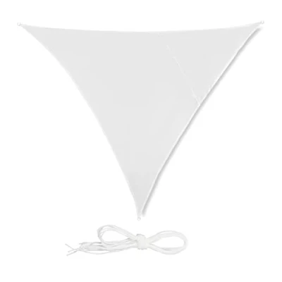 Imagen de Relaxdays Toldo Vela Triangular, Impermeable, Protección Rayos UV, con Cuerdas para tensar, 3x3x3 m, Blanco
