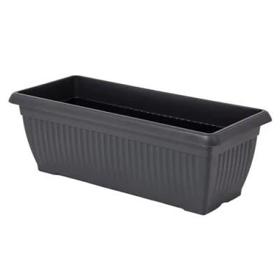 Imagen de Spetebo Jardinera XXL de plástico en antracita 80 x 33 cm grande