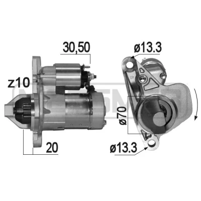 Imagen de ERA 220847 Motor de arranque 12 1 10 RENAULT: MEGANE 3, LAGUNA CLIO NISSAN: Qashqai / Qashqai+2 I, X Trail