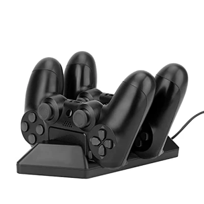 Imagen de NiTHO Cargador para Mando PS4, Estación de Carga Compatible con Mandos Playstation 4/PS4 Slim/PS4 Pro, Base Rápida PS4 Negro