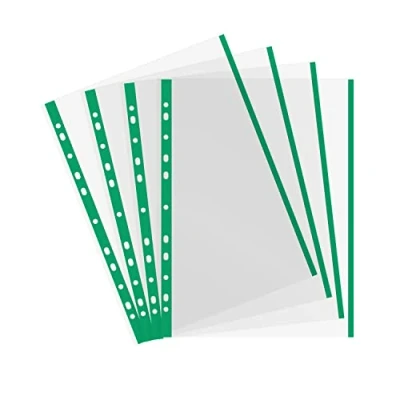 Imagen de Grafoplas 5501120 Fundas PP con indicador de color, A4, color verde