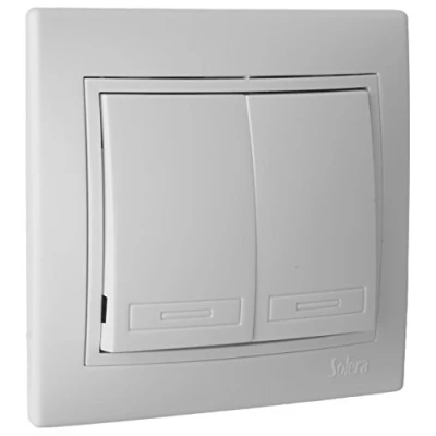 Imagen de SOLERA 42916 Doble CONMUTADOR/Interruptor 10AX250V S.Europa, 50 W, 250 V, Neutro