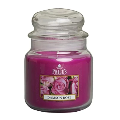 Imagen de Price&#039;s Vela en tarro mediano Damson Rose Dulce, deliciosa, fragancia de calidad Aroma duradero Hasta 90 horas combustión