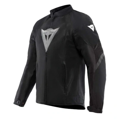 Imagen de Dainese Air Graphics Tex Jacket, Chaqueta de Moto Verano, Ventilada y Ligera, con Protectores Suaves en Hombros Codos, Hombre, Negro/Blanco Diamante, 54