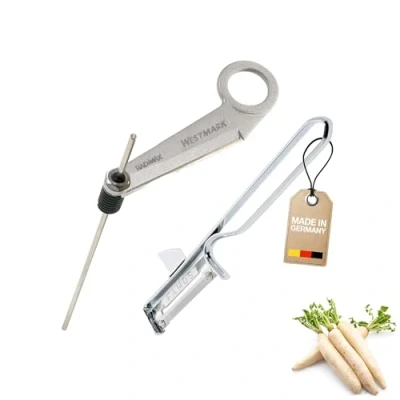 Imagen de Westmark Cortador de rábano y espiral, longitud: 24 cm + 1 pelador, hoja acero inoxidable, aluminio acero, Radimax famos, plata/gris, 513022E6