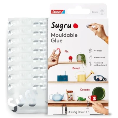 Imagen de Sugru Mouldable Glue de tesa, adhesivo fuerte multiusos, envase 8 (8 x 3,5 g) en Blanco