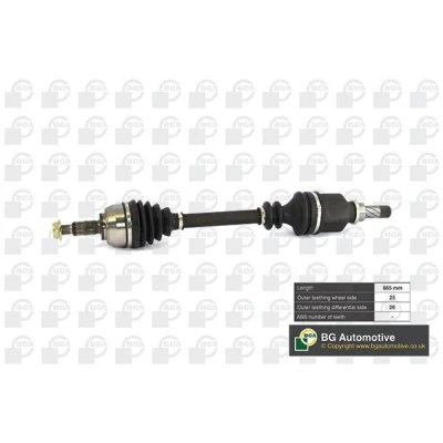 Imagen de BGA DS7349L Árbol de transmisión Eje delantero, izquierda 665, 665 RENAULT: MEGANE 2, GRAND SCENIC 2
