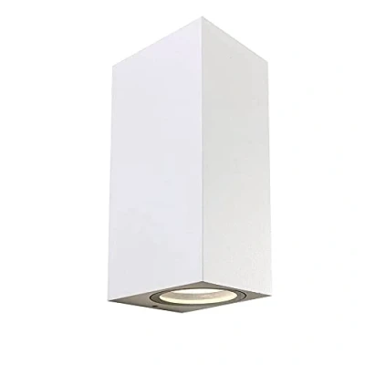 Imagen de 1 UNIDAD Wonderlamp Aplique de pared Exterior Classic, Máx. 35W, Impermeable IP 44, Lámpara Moderno, Blanco Mate, 2 Luces GU10