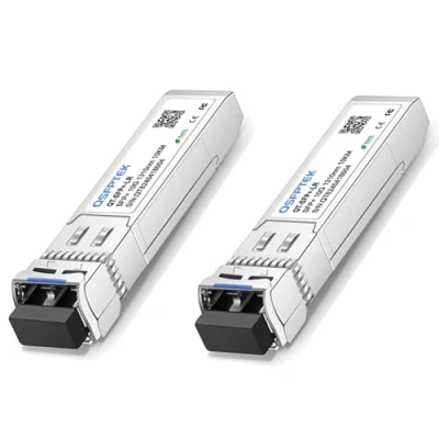 Imagen de QSFPTEK 2Pack 10GBASE LR 10G SFP+ Módulo Transceiver, LC Port 1310nm 10km DDM Transmisor Receptor Mini GBIC para Cisco SFP LR, Ubiquiti UF SM 10G, Mikrotik, Netgear, Qnap NAS, D Link