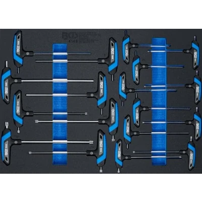 Imagen de BGS 4148 Bandeja para carro 3/3: Juego de destornilladores con empuñadura en T hexágono interior, perfil (para Torx) 18 piezas