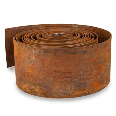 Imagen de UNIGARDIA Borde de césped Acero corten 10 m cercado Metal 14 cm Alto Fácil Montaje bancal con óxido, 1 par Guantes incluidos