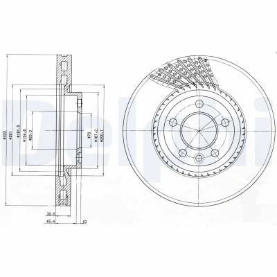 Imagen de DELPHI BG9892 Disco de freno 333 32 5 ventilado aceitado sin procesar cojinete rueda, anillo sensor ABS VOLKSWAGEN: Transporter Bus
