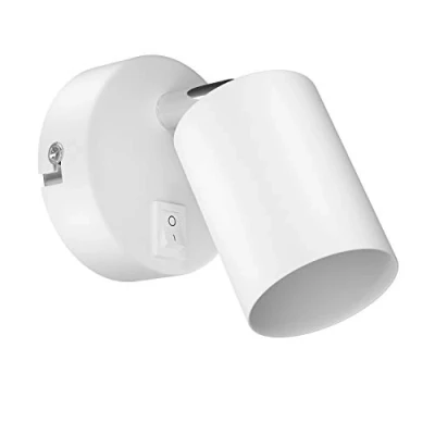 Imagen de ledscom.de Aplique WAIKA, interruptor, blanco mate, redondo, 1x GU10 máx. 60W, aplique, lámpara de pared, foco luz lectura, cama, mesilla noche, lectura