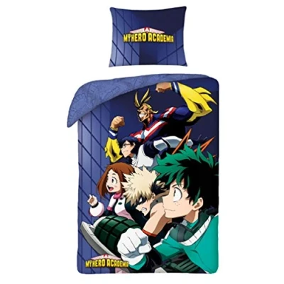 Imagen de My Hero Academia Juego de Funda nórdica Reversible (140 x 200 cm, 100% algodón), Incluye Almohada