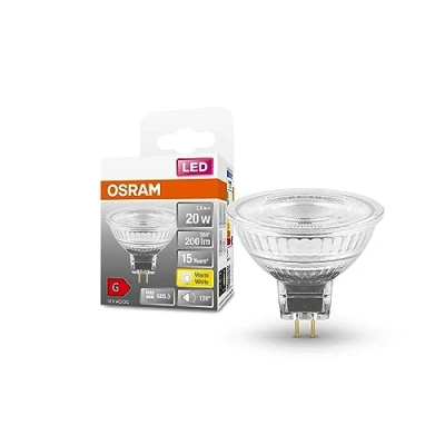 Imagen de OSRAM LED SPOT MR16 GL 20 lámpara reflectora de bajo voltaje, casquillo GU5.3 retrofit, 2.6W, 200lm, 2700K, luz blanca cálida (Pack 6 unidades)
