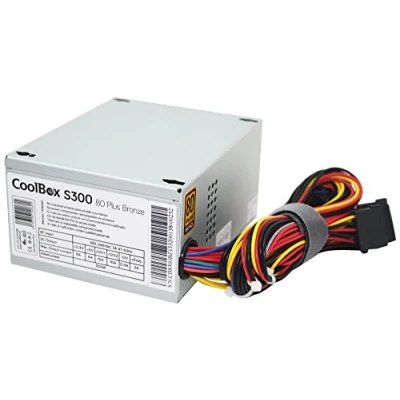 Imagen de CoolBox S300 Fuente de alimentación SFX silenciosa, 80 Plus Bronce, doble raíl 12V, control térmico velocidad, PFC activo. Color gris