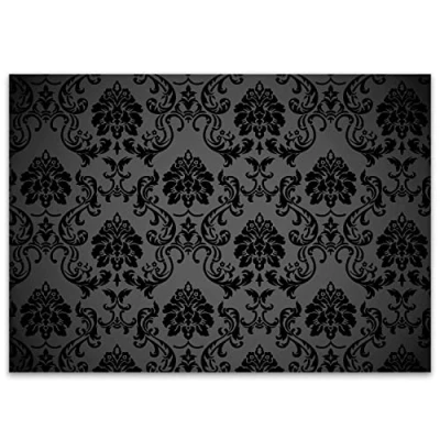 Imagen de Younikat I 100 manteles de Mesa Ornamento Negro DIN A3 Rectangular Individuales Papel Color Negro, Noble Mantel desechable dv_008