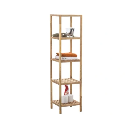 Imagen de CLP Estantería de Madera 3 hasta 5 Niveles Baño, Zapatero, Librería Multifuncional I Tamaño:, Color:Nuez, Tamaño:XL