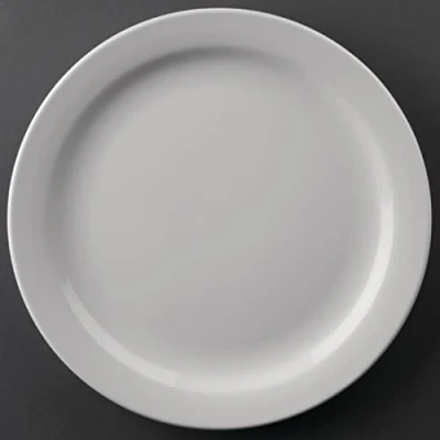 Imagen de Olympia Athena Hotelware Platos estrechos de porcelana blanca Esmalte duradero súper vitrificado horno