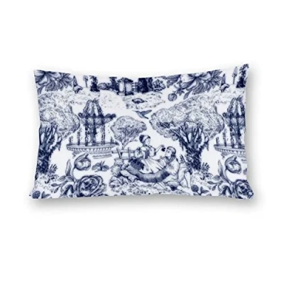Imagen de fundas de cojín, 1 funda cojín Toile Jouy Garden Parejas, almohada decorativas 50 x 75 cm