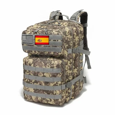 Imagen de smallrun Mochila militar Táctica 45L del ejército MOLLE c Gran Capacidad camuflaje Impermeable Montañismo, Senderismo, Trekking, Acampada (Camflaje, 45L)
