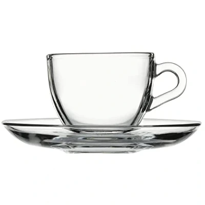 Imagen de Pasabahce 97984 Basic Espresso juego de 6 tazas para cafe/espresso con platillos, 90ml