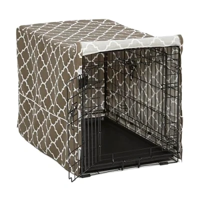 Imagen de MidWest Homes for Pets modelo CVR42T BR funda para jaula de perro con protector textil teflón, privacidad las jaulas y New World 106,68 cm largo