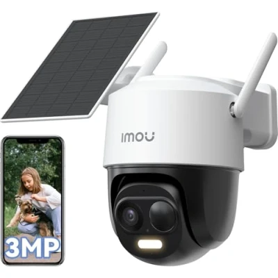 Imagen de Imou 2K Cámara Vigilancia WiFi Exterior Solar, Sin Cable de Batería Duración 365 Días 5000mAh, Visión Nocturna en Color, Detección Humana, IP66, Cell PT Lite y Panel Solar