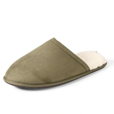 Imagen de Amazon Essentials Zapatilla Cómoda Hombre, Verde Oliva Oscuro Micro Gamuza, 39 EU