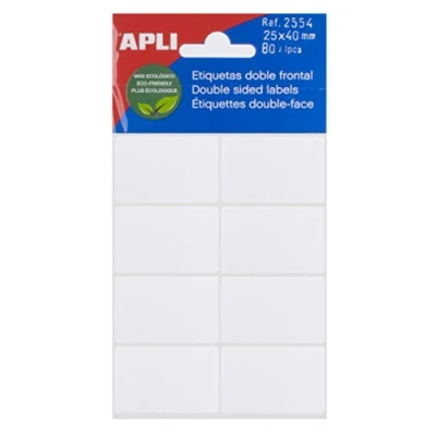 Imagen de APLI 2554 Etiquetas blancas doble frontal (25 x 40) 5 hojas