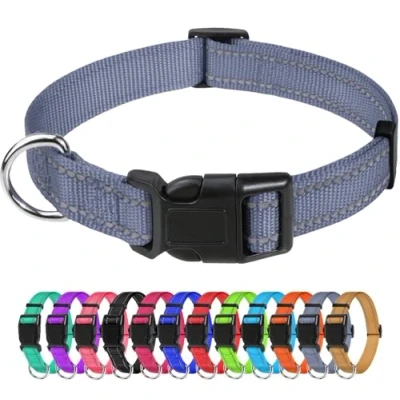 Imagen de TagME Collar Perro Ajustable,Collar Nylon Reflectante,para Caminar Correr Entrenamiento,para Perros Pequeños,Gris,2.0cm De Ancho